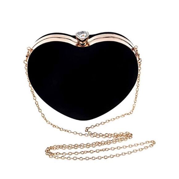 Black heart shaped purse handbag - Picture 3 of 4